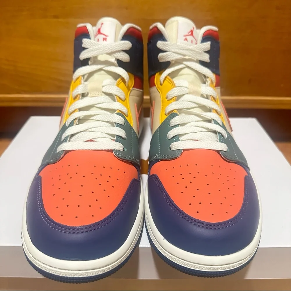 Womens Air Jordan 1 Mid SE Multi Color Athletic Shoes 12 Pastel Limited Edition - Picture 4 of 12